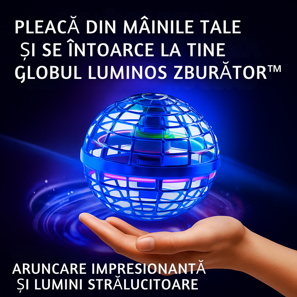 FlyBall – Mini Dron Plutitor cu Lumină LED și Senzor de Mișcare