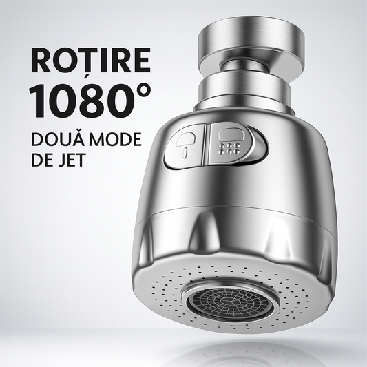 FlexiJet – Cap de Robinet cu Rotație și Filtru Integrat